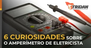 Foto de um amperímetro com o título "6 curiosidades sobre o amperímetro de eletricista"